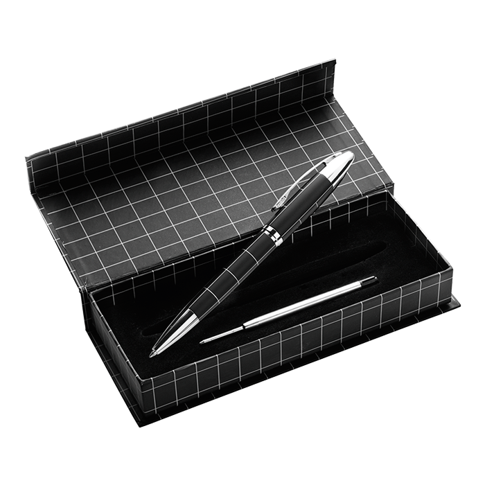 Exclusive Ballpoint Pen In Gift Box Black/Silver / STD / Last Buy - Writing Instruments