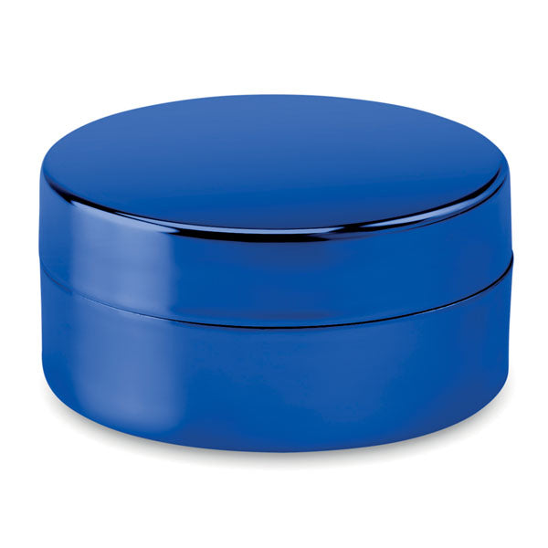 Custom Branded Lip Balm in Metallic Coloured Container Blue