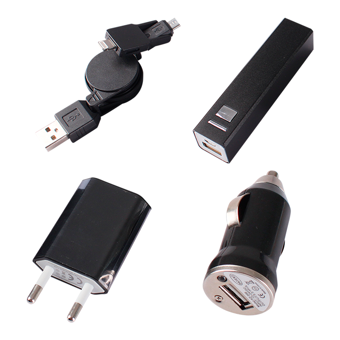 4 Piece Tech Set In Gift Box Black / STD / Last Buy - Technology