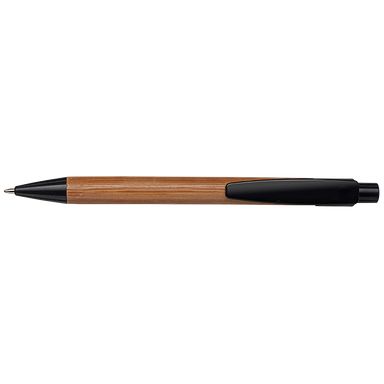 Bamboo Ballpoint Pen with Plastic Trims Black / STD / Regular - Pens