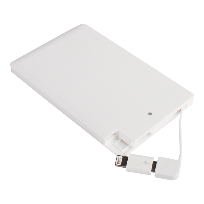 BE0065 - Card Style Powerbank - 2200 mAh White / STD /