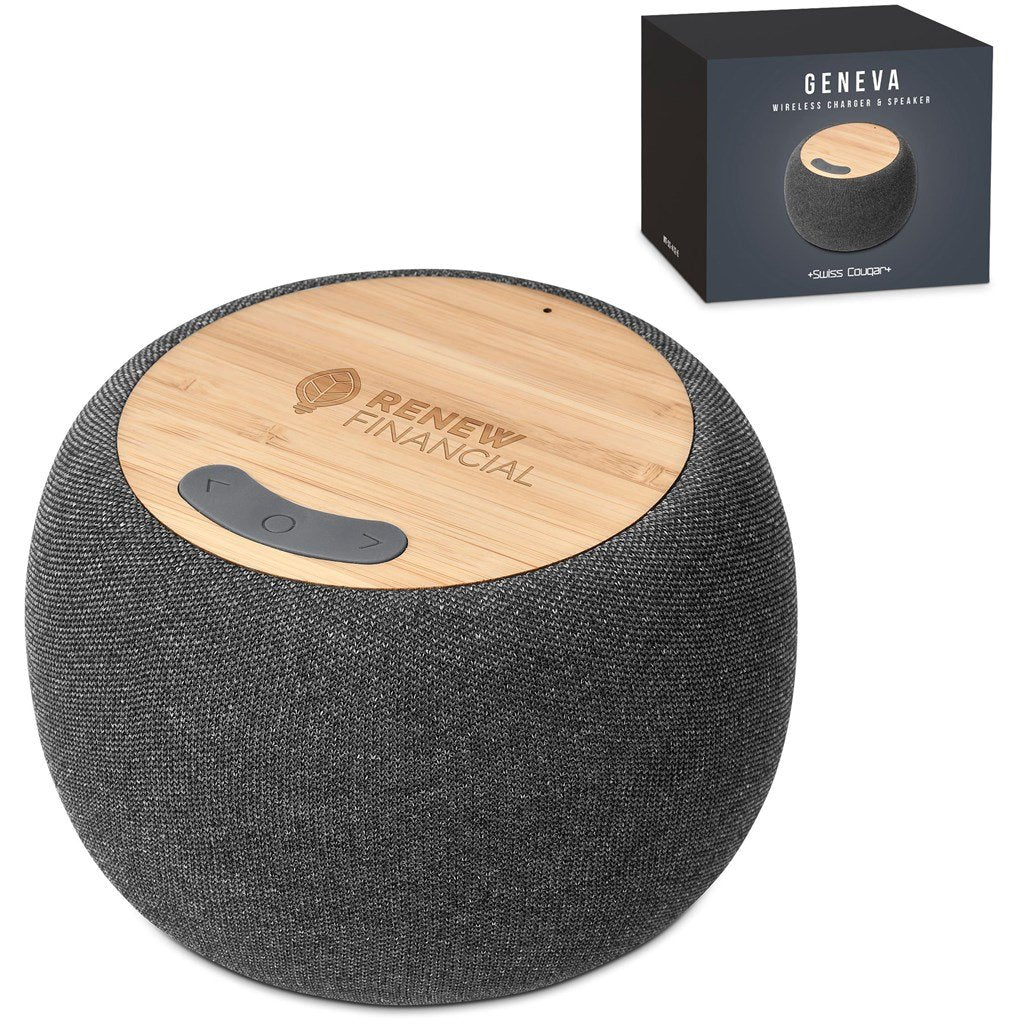 Geneva Wireless Charger & Bluetooth Speaker Grey / GY - Speakers