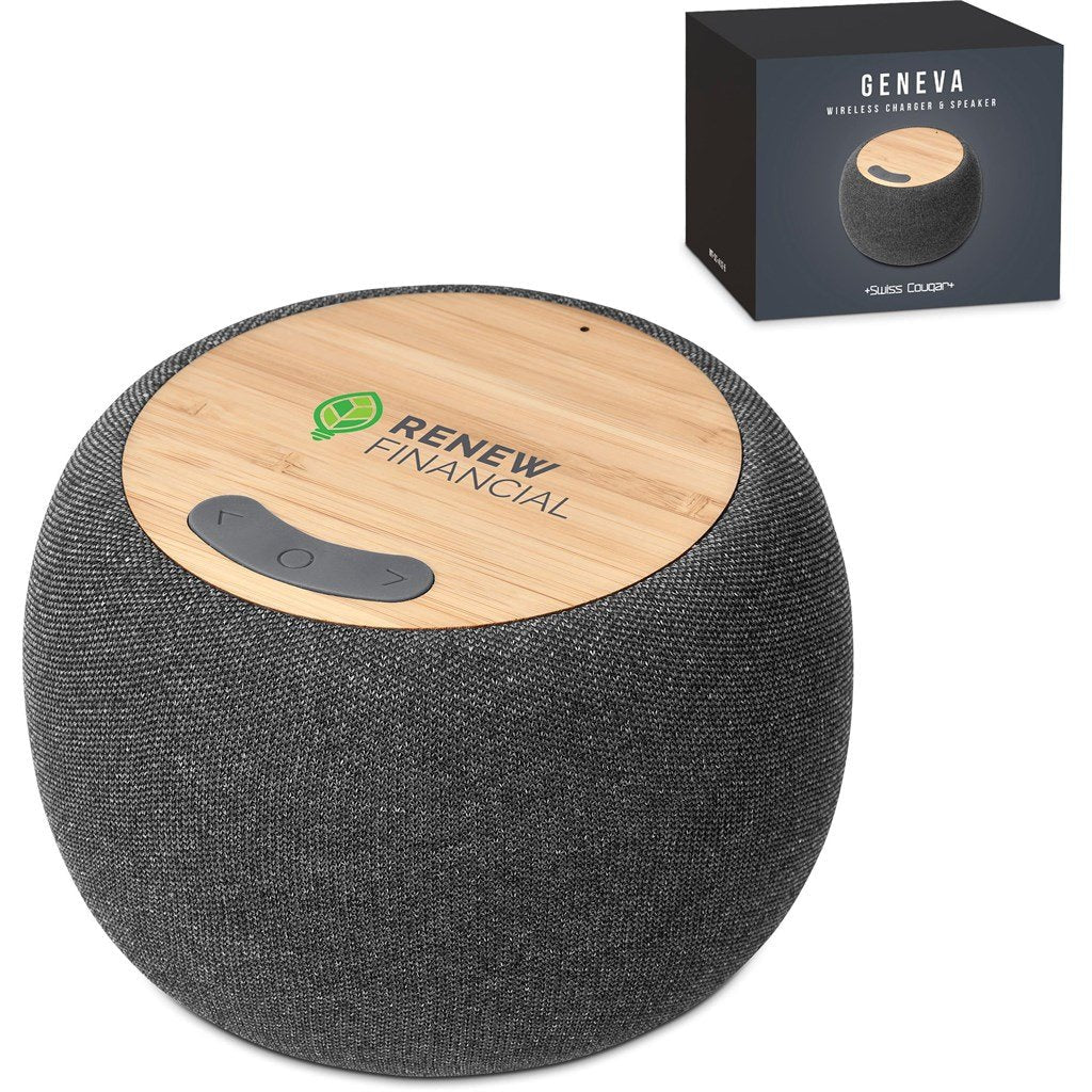 Geneva Wireless Charger & Bluetooth Speaker Grey / GY - Speakers