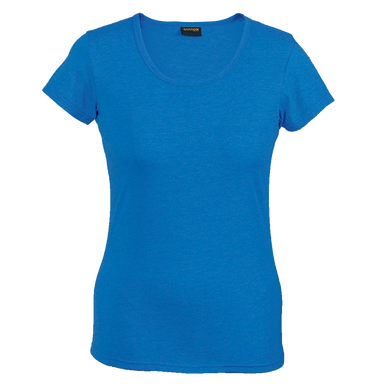 Ladies Melange Crew Neck T-Shirt  Blue / XS /