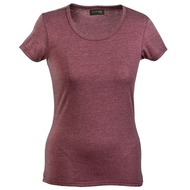 Ladies Melange Crew Neck T-Shirt  Maroon / XS /