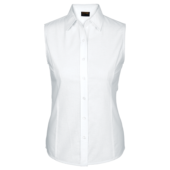 Ladies Oxford Blouse Sleeveless  White / SML / Last