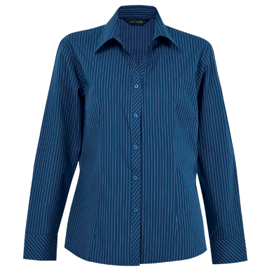 Ladies Quest Long Sleeve Blouse  Royal/White / SML /