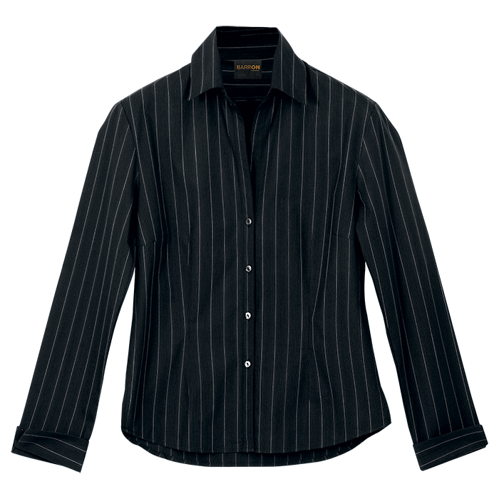 Ladies Civic Blouse Long Sleeve Black/White / SML /