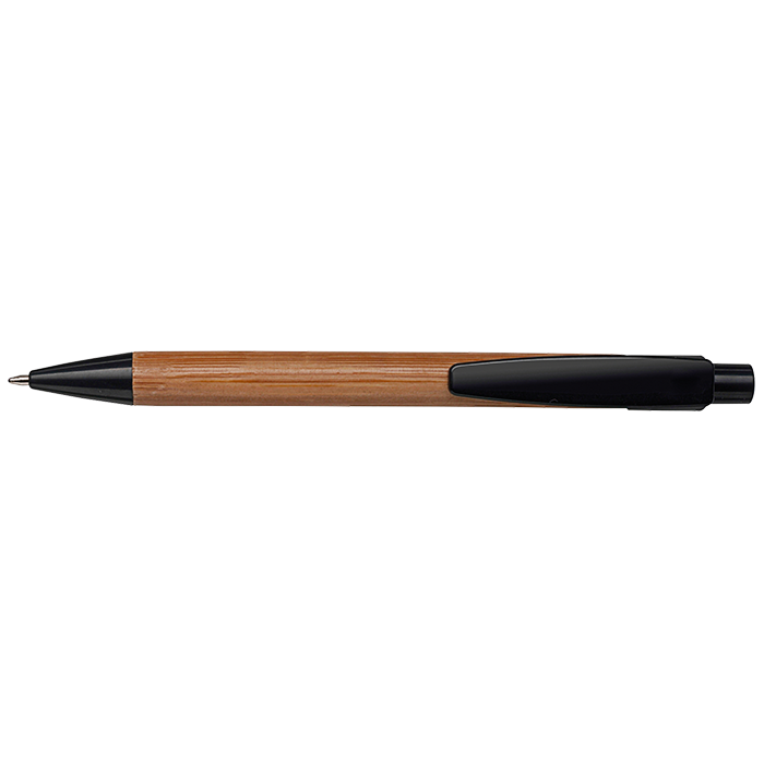 Bamboo Ballpoint Pen with Plastic Trims Black / STD / Regular - Pens