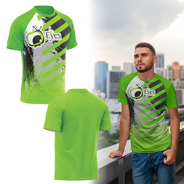 Unisex Raglan Short Sleeve Interlock with Full Colour - 50/50 Range