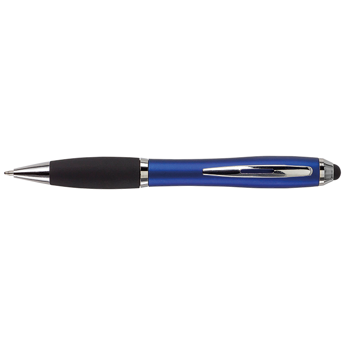 Ballpoint Pen with Rubber Grip and Stylus Blue / STD / Regular - Writing Instruments