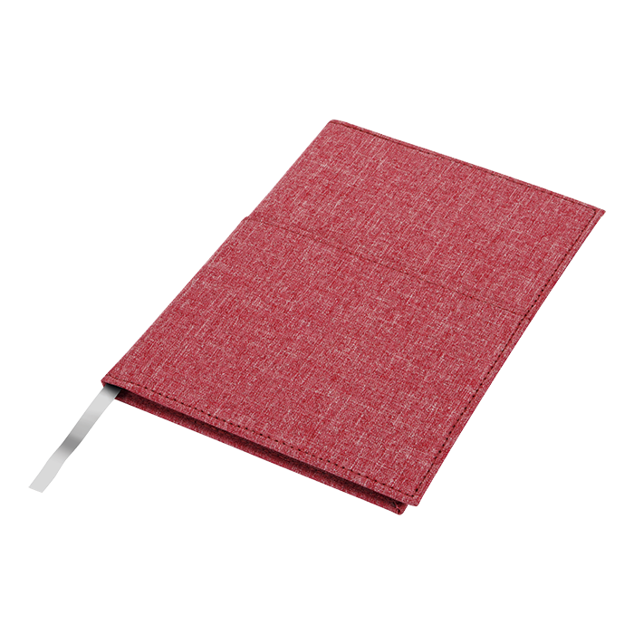 A5 Melange Notebook With Front Pocket Red / STD / Last Buy - Notebooks