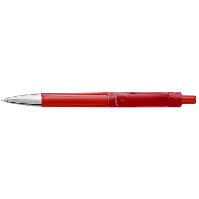 Ballpoint Pen With Transparent Coloured Barrel Red / STD / Last Buy - Writing Instruments