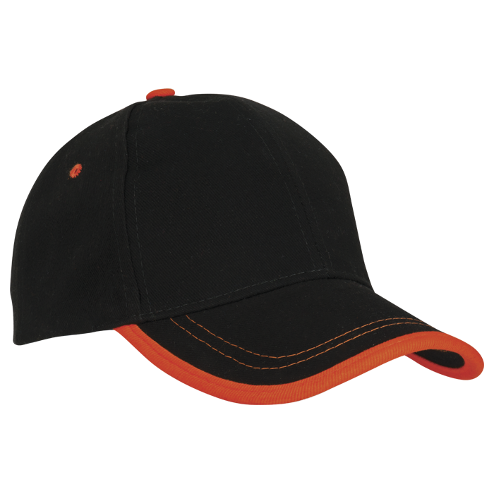 6 Panel Canvas Binding Cap Khaki/Navy / STD / Regular - Caps