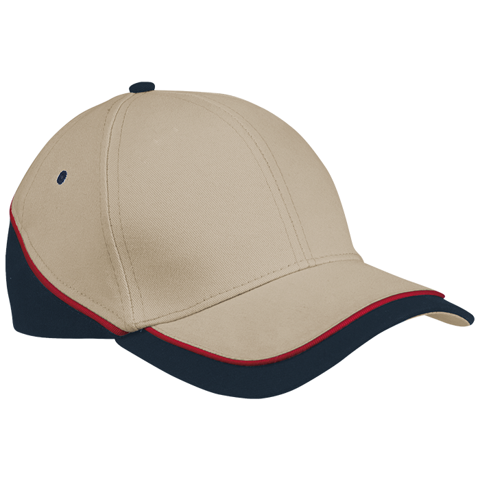 6 Panel Trio Cap  Stone/Navy/Red / STD / Last Buy - 