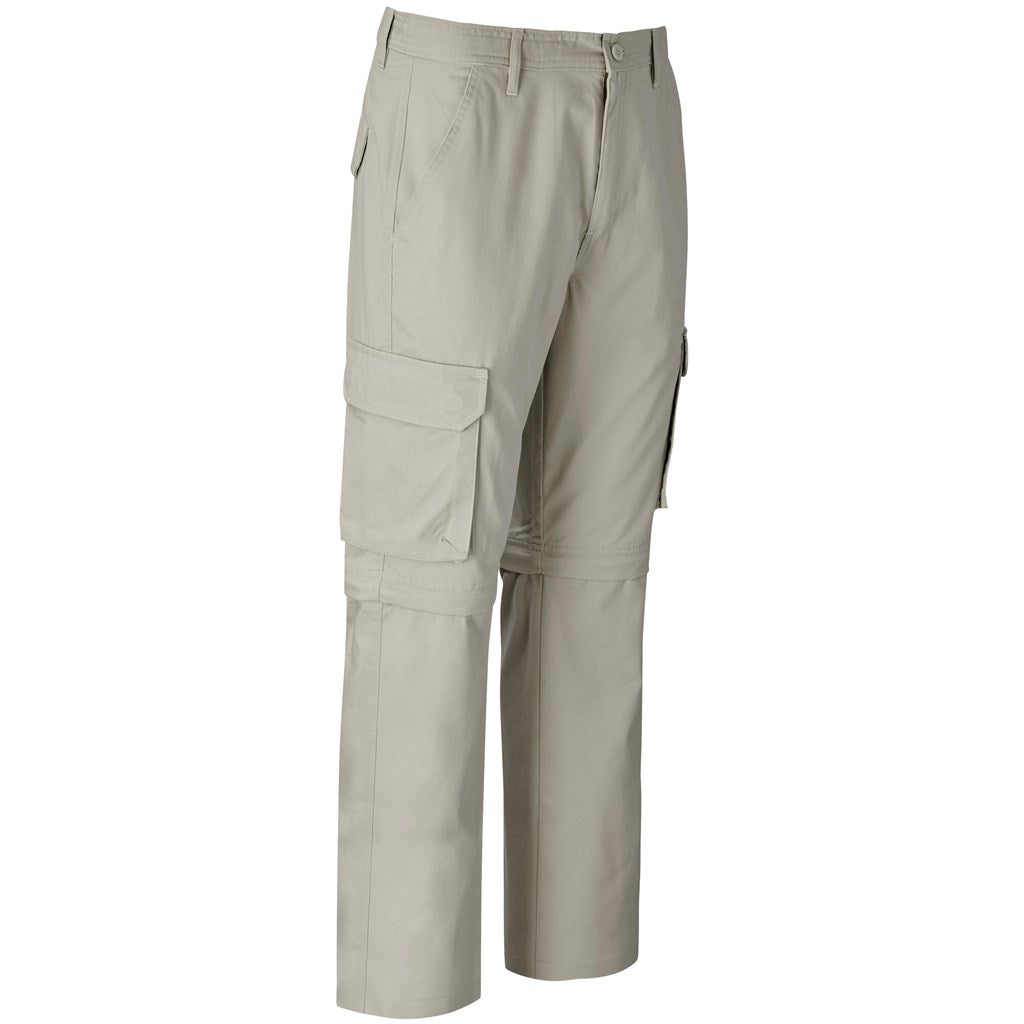 Mens Cargo Zip Off Pants  - Brown