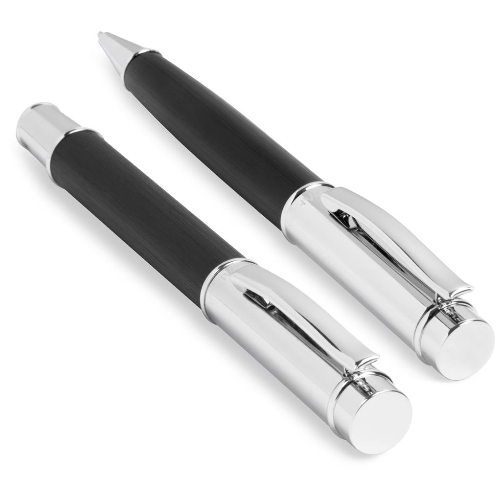 Volans Ball Pen & Rollerball Set  - Black
