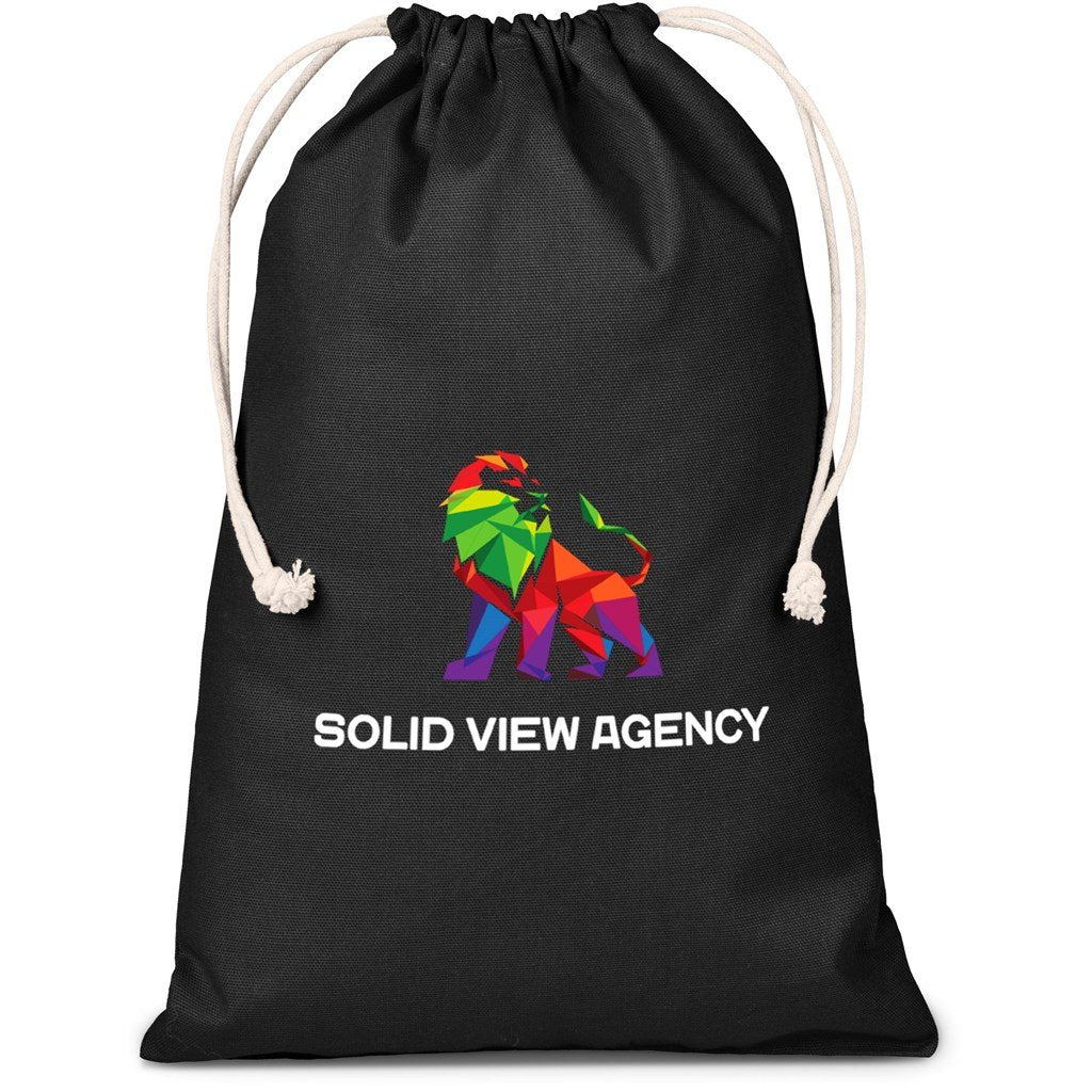 Allsorts Maxi Cotton Drawstring Pouch - Blue