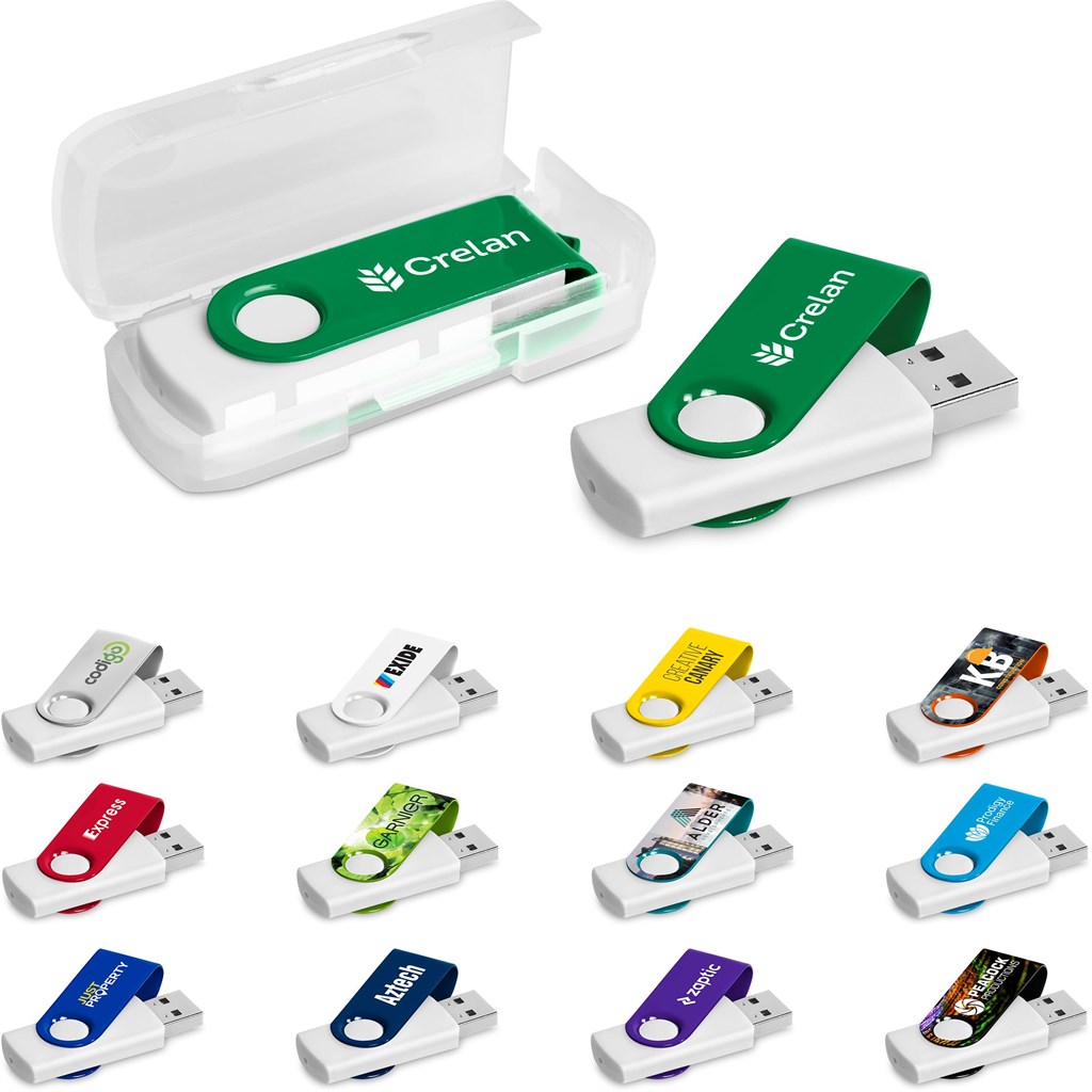 Axis Gyro White Flash Drive - 8GB