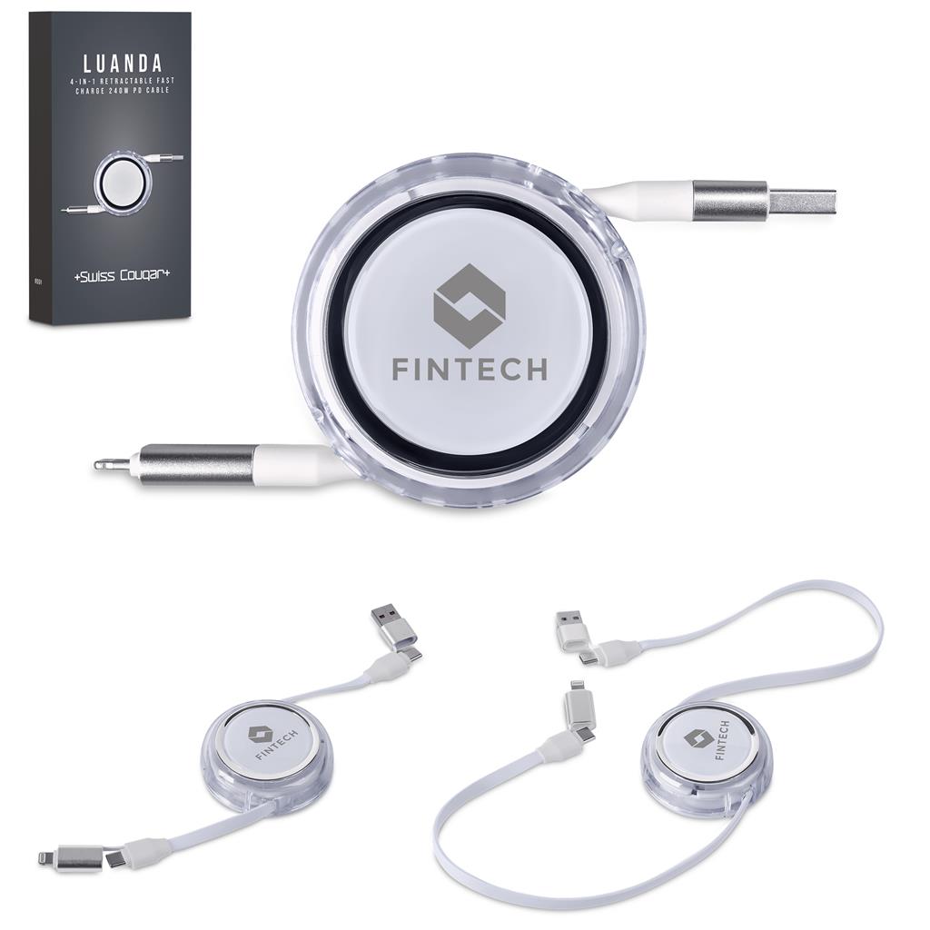 Luanda 4-in-1 Retractable Fast Charge 240W PD Cable