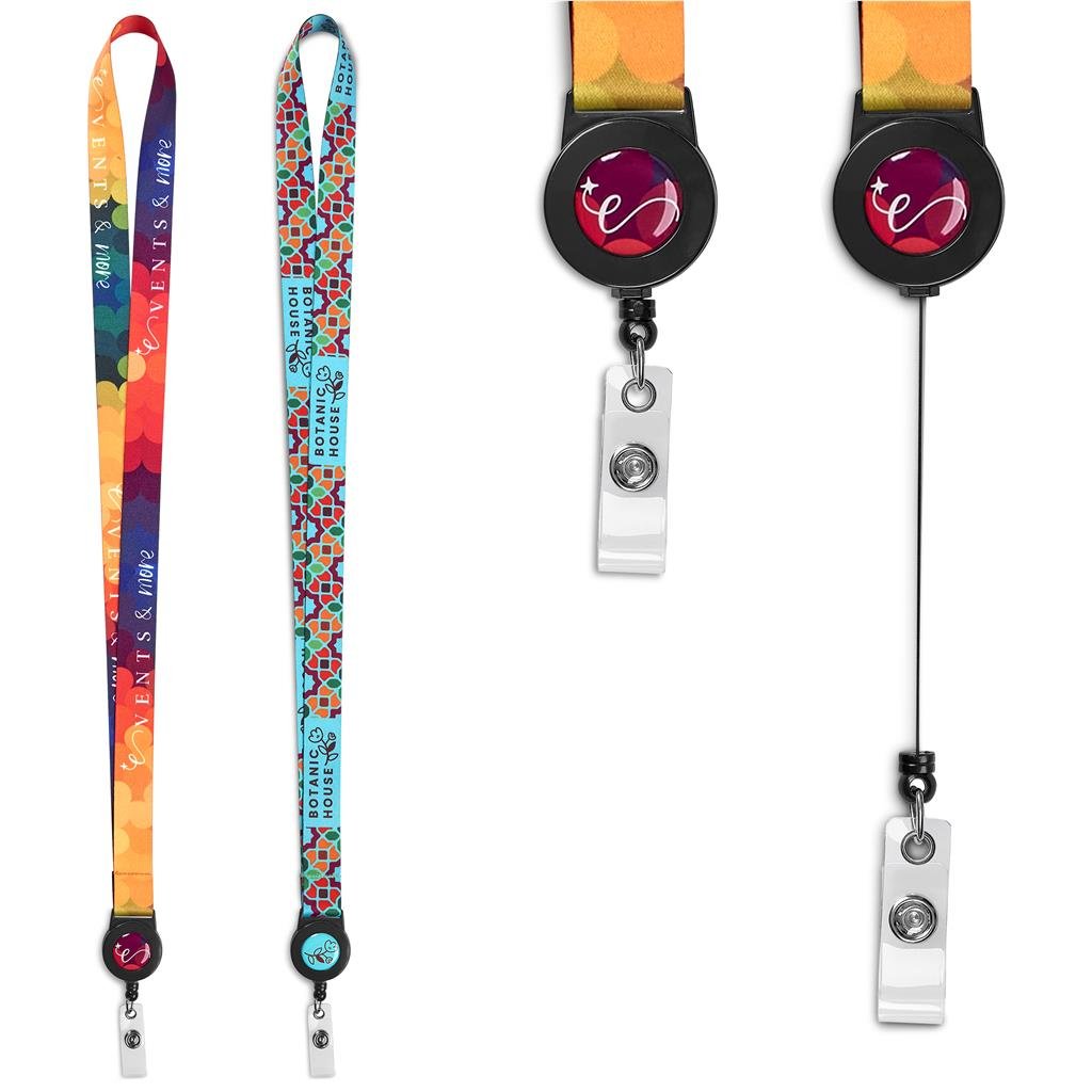 Badge Reel Double-Sided Satin Lanyard