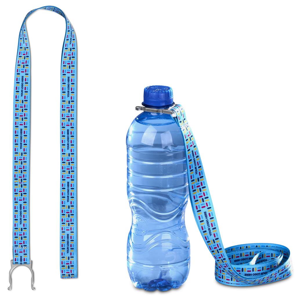 Aqua Double-Sided Crossbody Bottle Lanyard - Sample