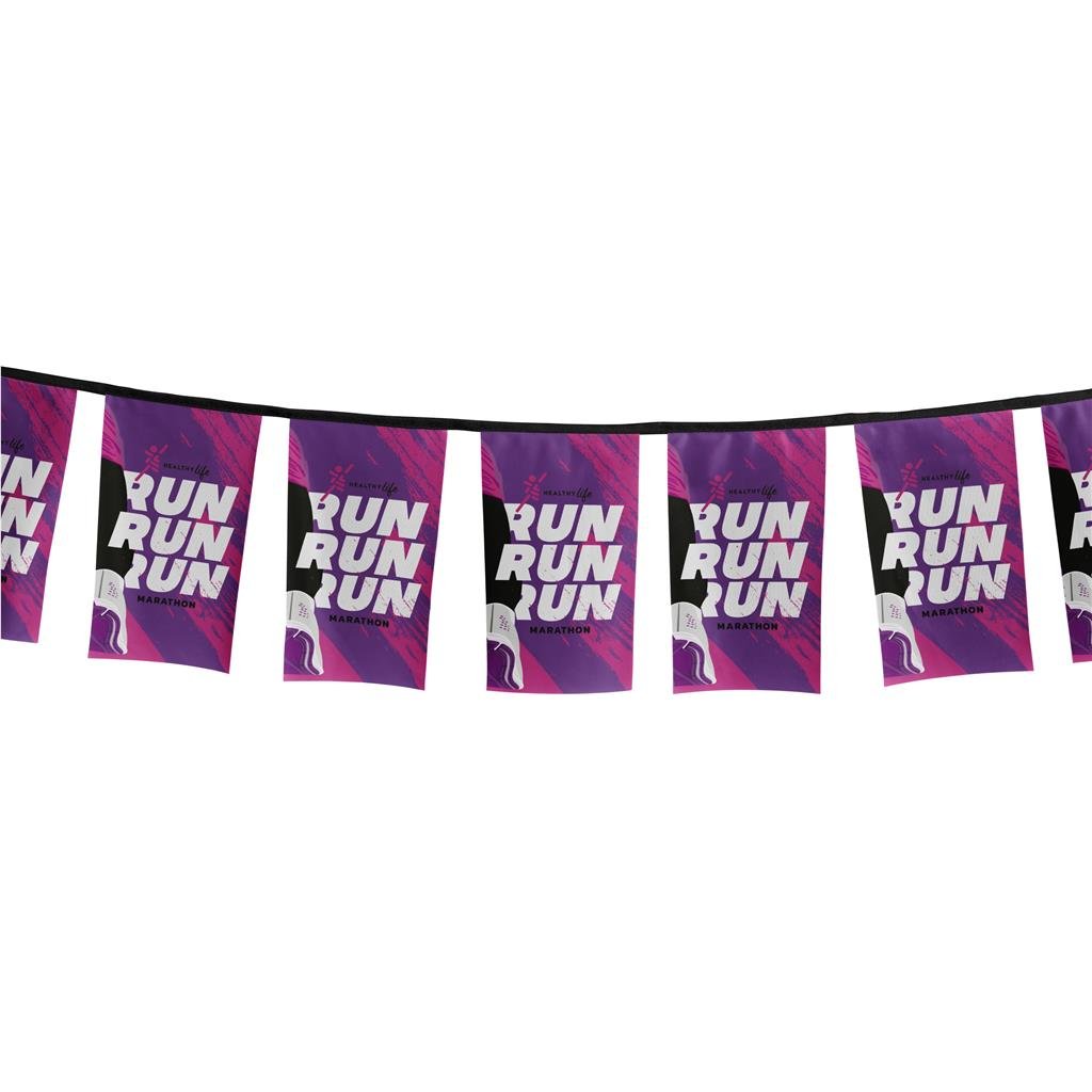 Sublimated Single-Sided Polyester Rectangle Bunting - 10m