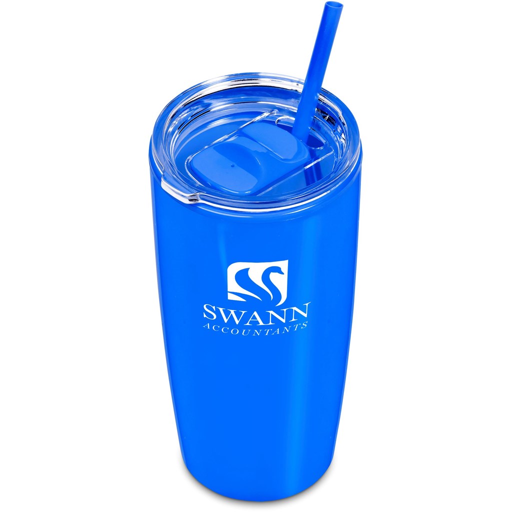 Daytona Plastic 2-in-1 Double-Wall Tumbler & Straw - 600ml