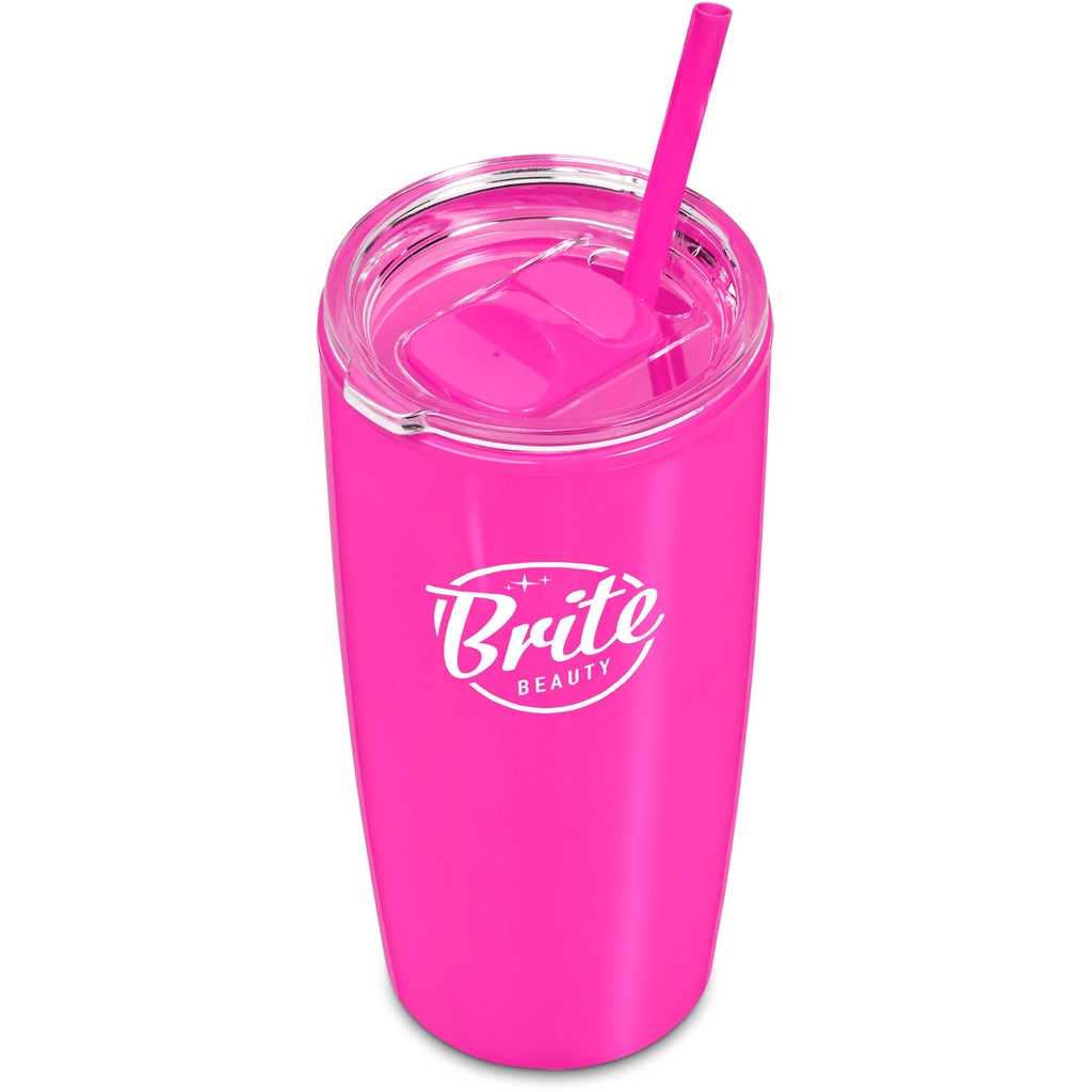 Daytona Plastic 2-in-1 Double-Wall Tumbler & Straw - 600ml