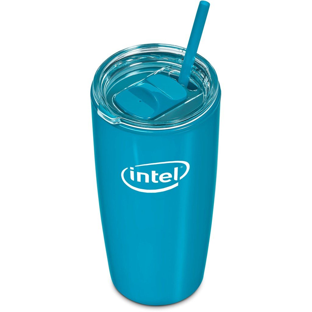 Daytona Plastic 2-in-1 Double-Wall Tumbler & Straw - 600ml