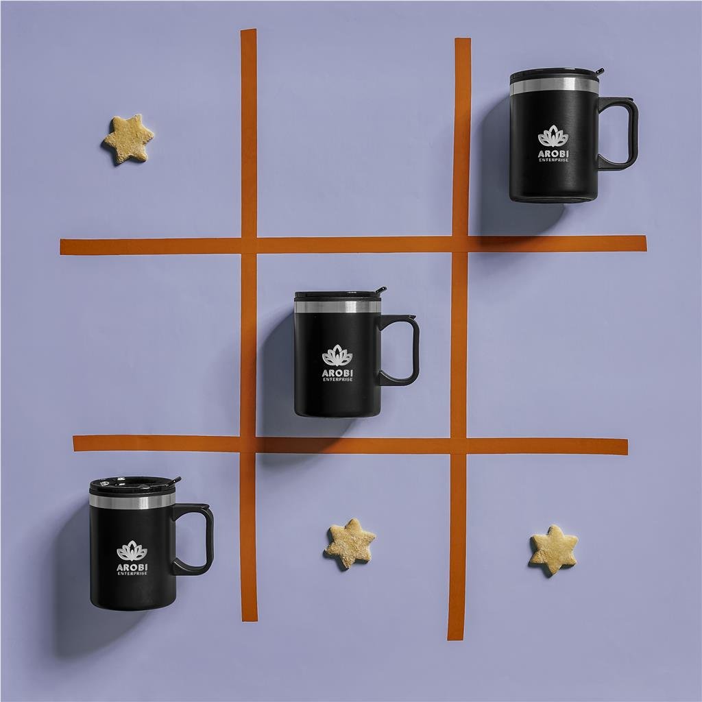 Angelo Stainless Steel & Plastic Double-Wall Mug – 360ml