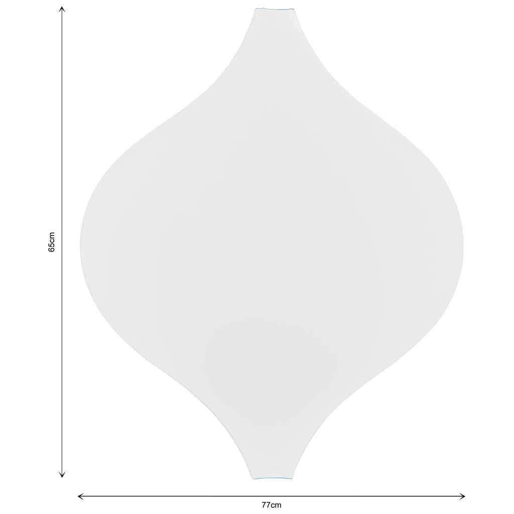 White plain unbranded lantern banner product with dimensions on a white background