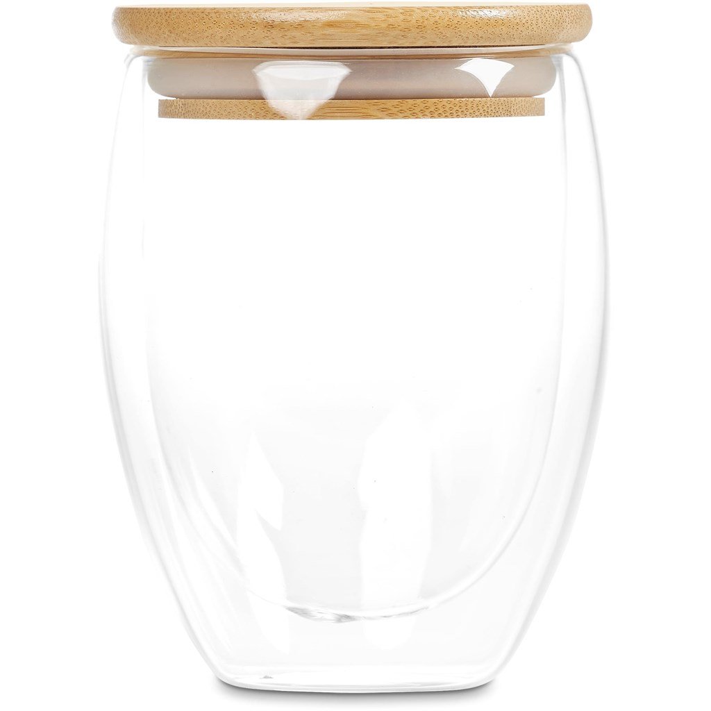 Aibo Glass & Bamboo Coffee Set