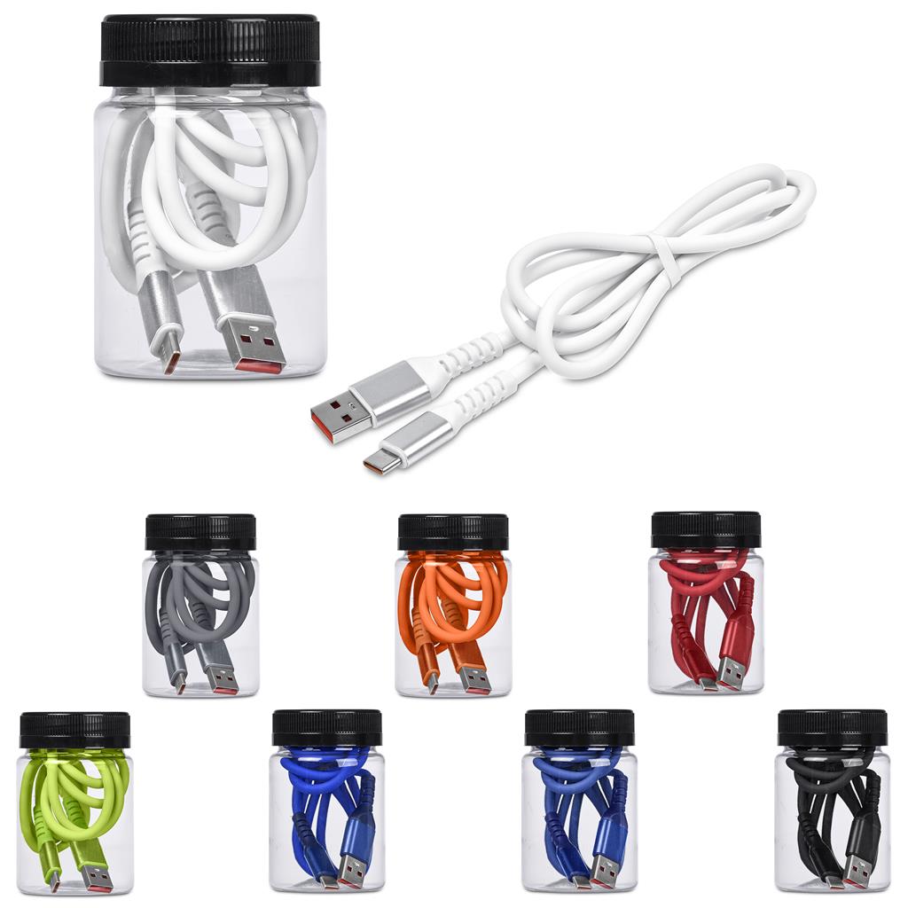 Capsit Fast Charge A2C Cable in Jar