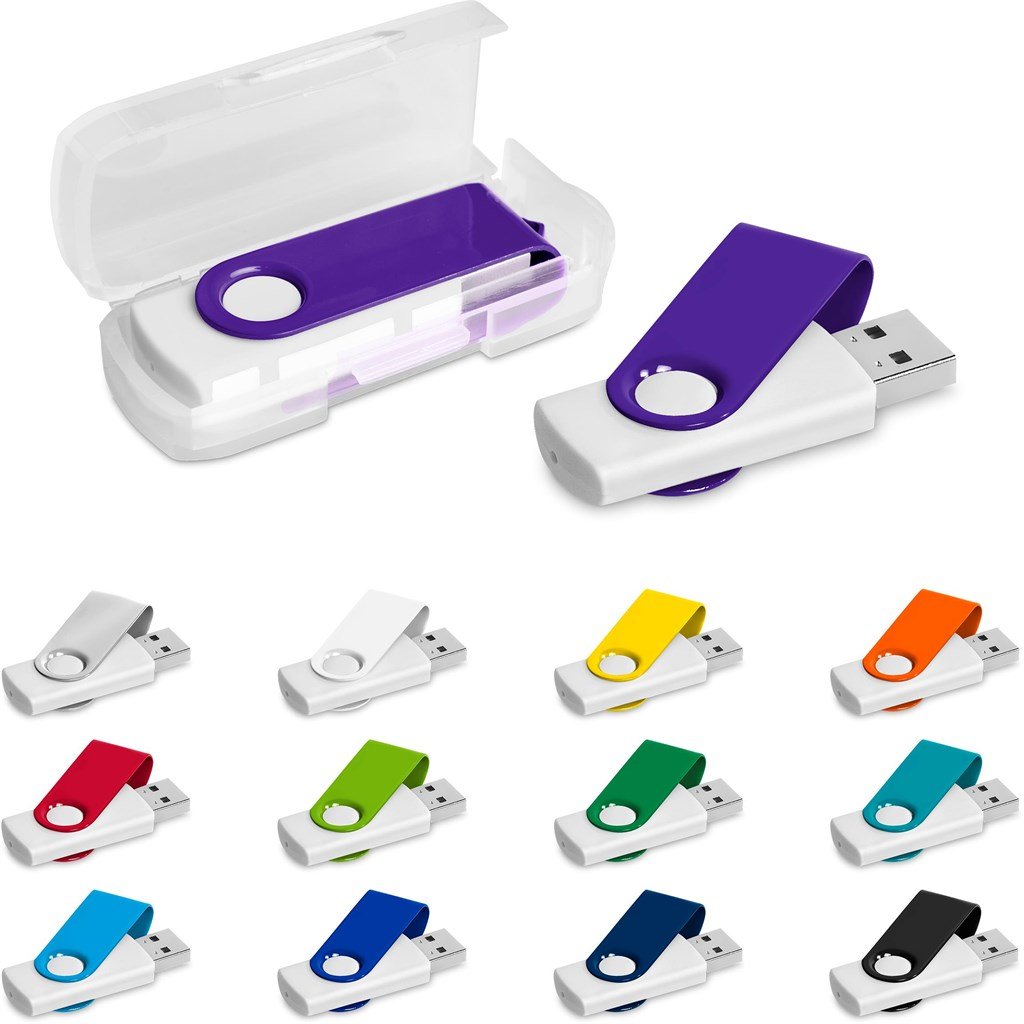 Axis Gyro White Flash Drive - 16GB