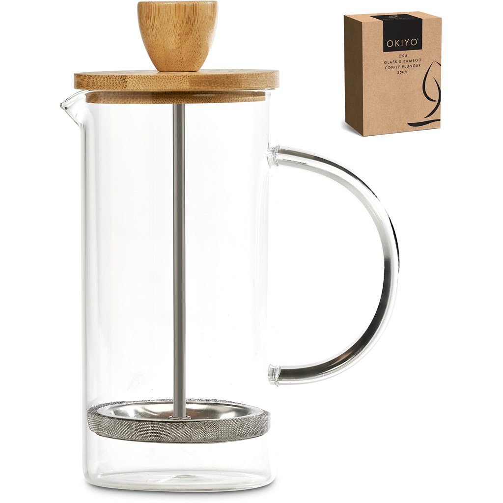 Osu Glass & Bamboo Coffee Plunger - 350ml
