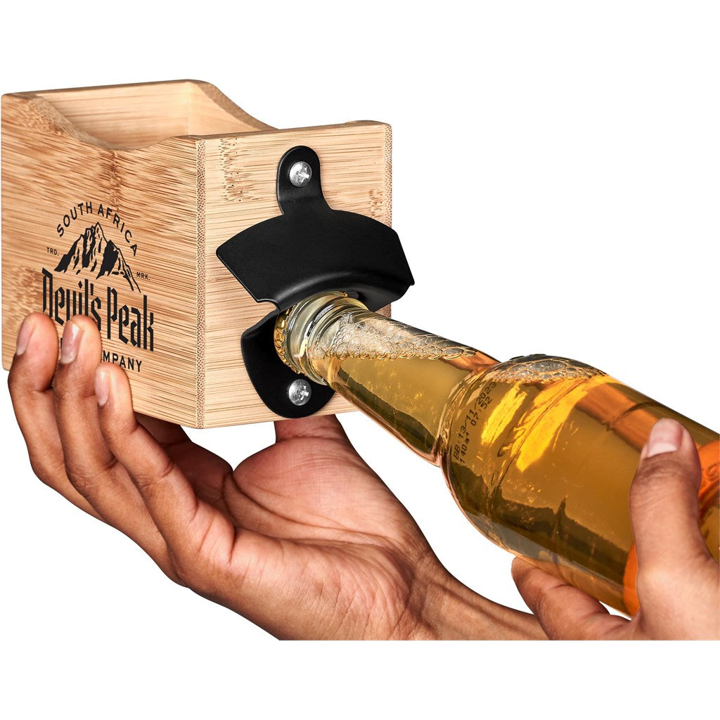 Kanpai Bamboo Coaster & Bottle Opener Set