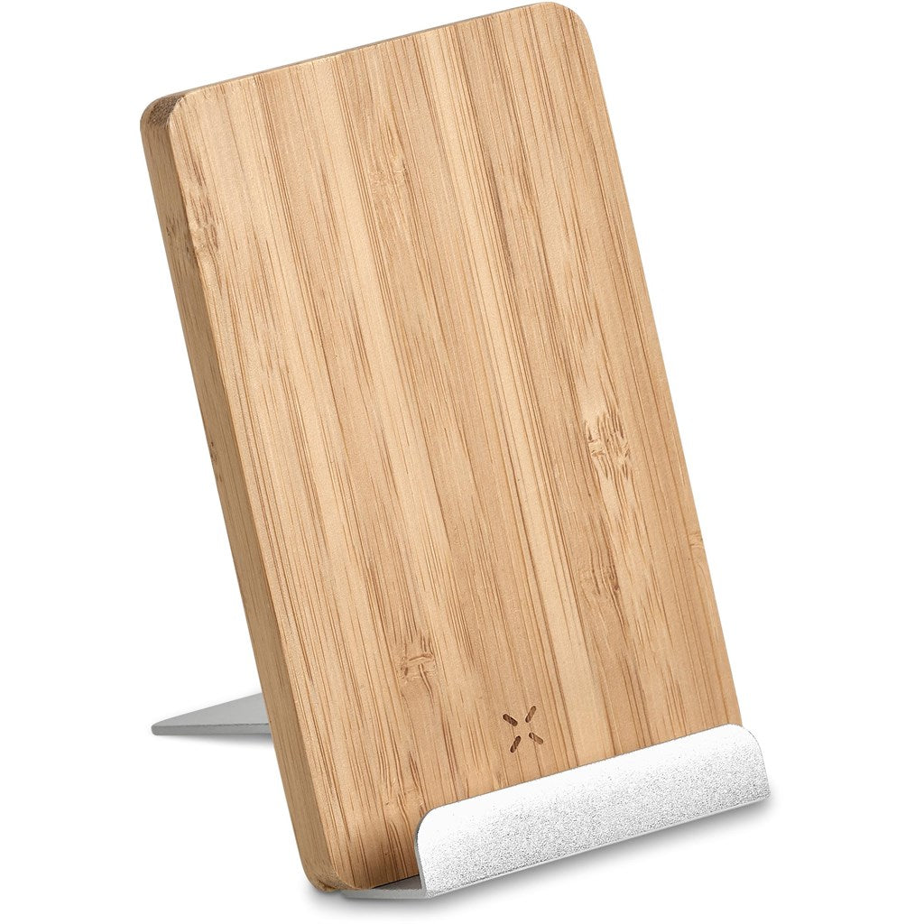 Hakka Bamboo & Recycled Aluminium Wireless Charging Phone Stand