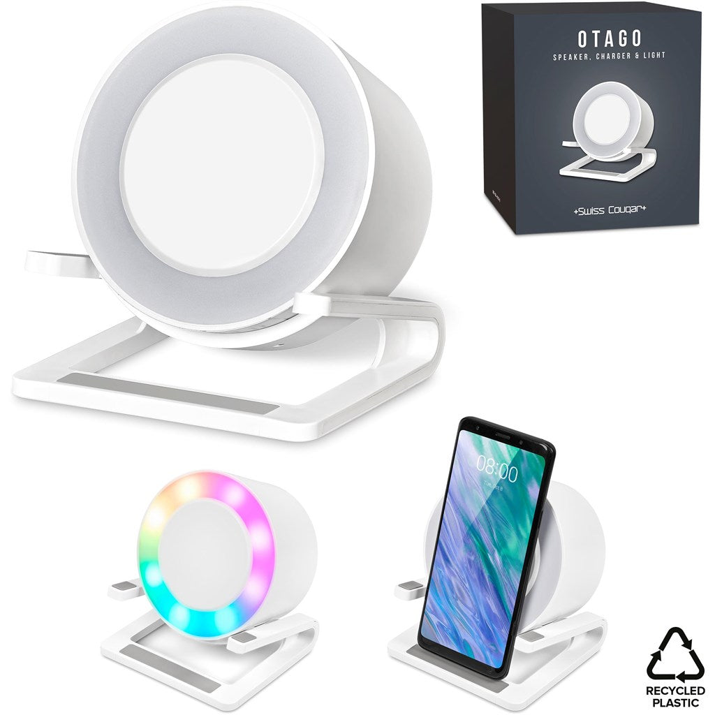 Otago Bluetooth Speaker, Wireless Charger, Phone Stand & Night Light