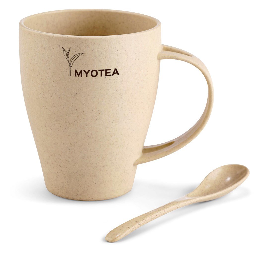 Kawai Wheat Straw Mug & Spoon - 350ml
