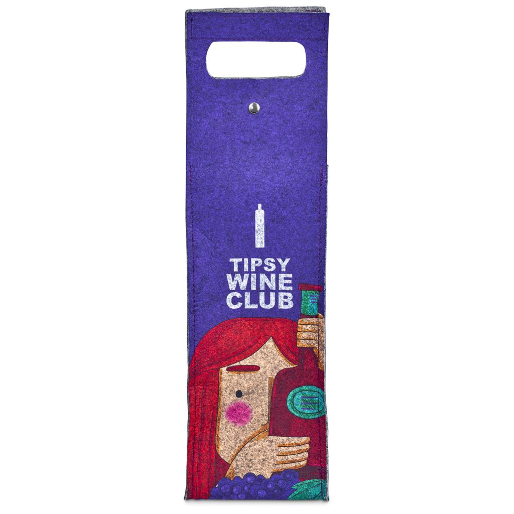 Pre-Production Sample Custom Velto RPET Felt Single Wine Carrier