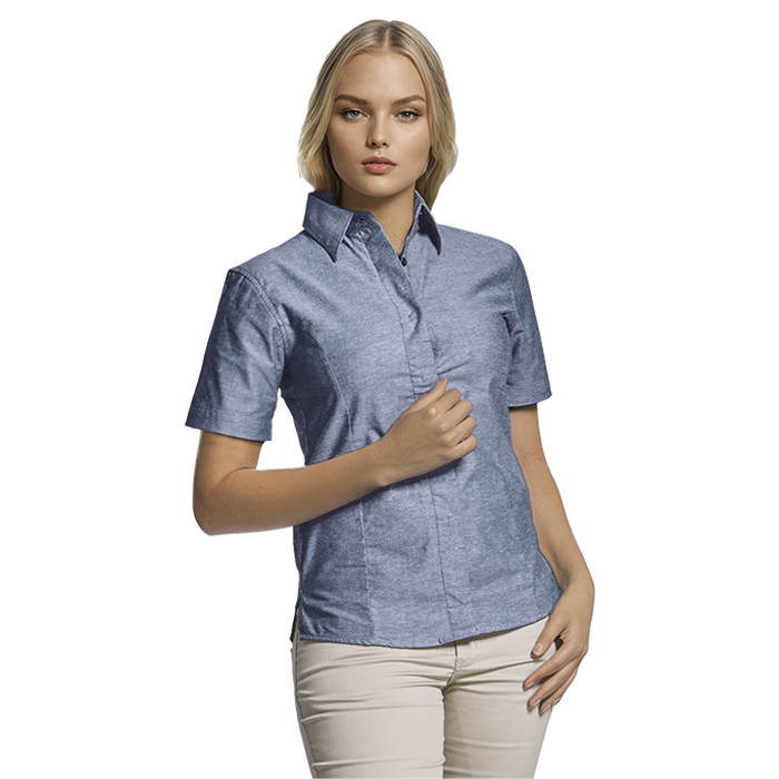 Ladies Oxford Blouse Short Sleeve