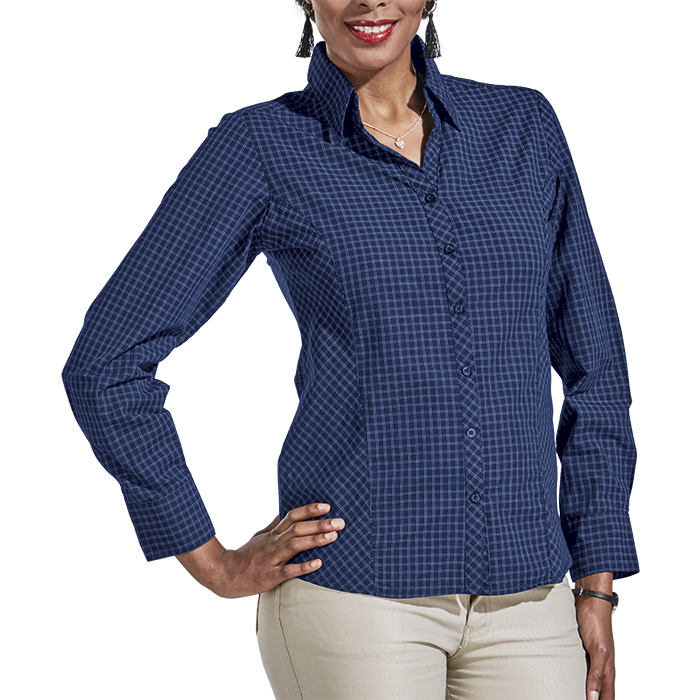 Ladies Pioneer Check Blouse Long Sleeve