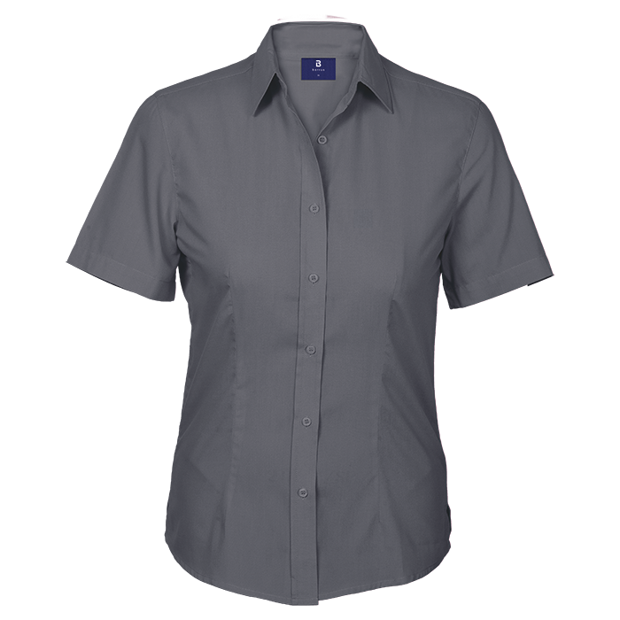Ladies Basic Poly Cotton Blouse Short Sleeve