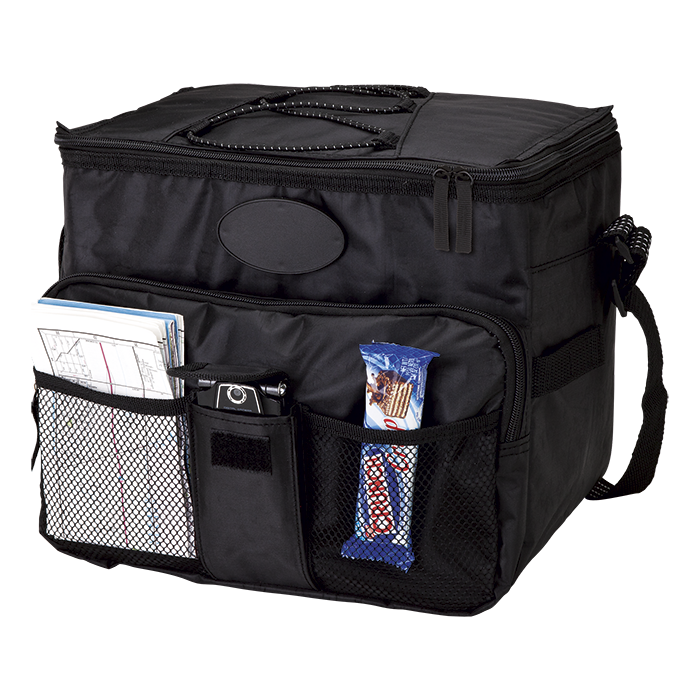 BC0032 - 18 Can Cooler with 2 Front Mesh Pockets Black / STD / Regular - Coolers
