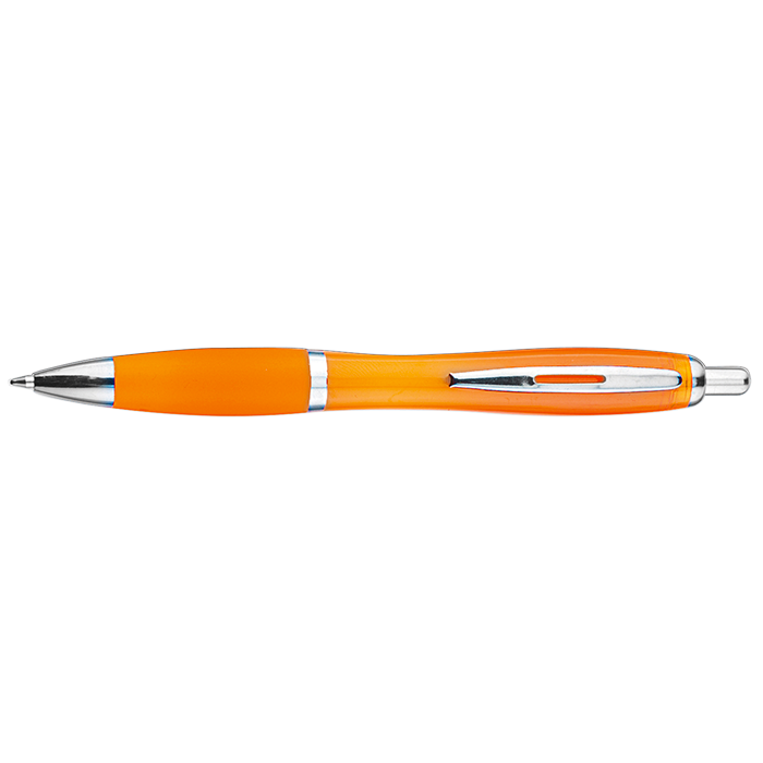 Curved Design Ballpoint Pen with Coloured Barrel Orange / STD / Regular - Writing Instruments