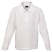 175g Pique Knit Long Sleeve Golfer Kiddies White / 7 to 8 / Regular - Kids-Golf Shirts
