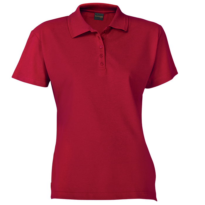 200g Ladies Pique Knit Golfer Red / XS / Regular - Golf Shirts