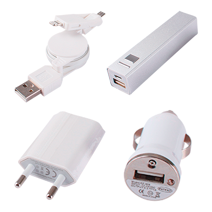 4 Piece Tech Set In Gift Box White / STD / Last Buy - Technology