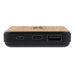 Bamboo Anti-microbial Wireless Powerbank showing ports